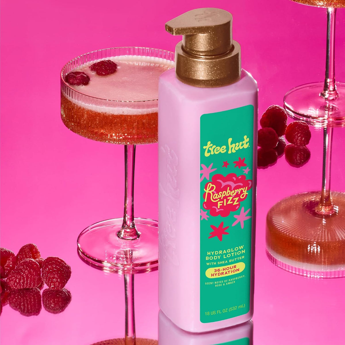 Tree Hut Raspberry Fizz Hydraglow Body Lotion 18oz