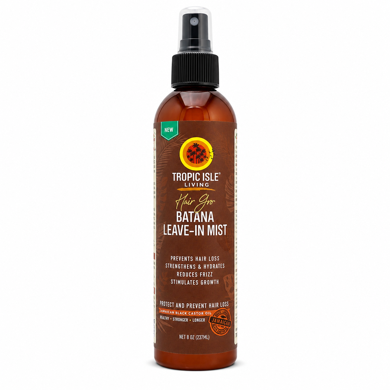 Tropic Isle Living Batana Leave-in Mist 8oz leave-in hair mist with batana oil, aloe vera, rose water, shea oil, avocado oil and jojoba oil
