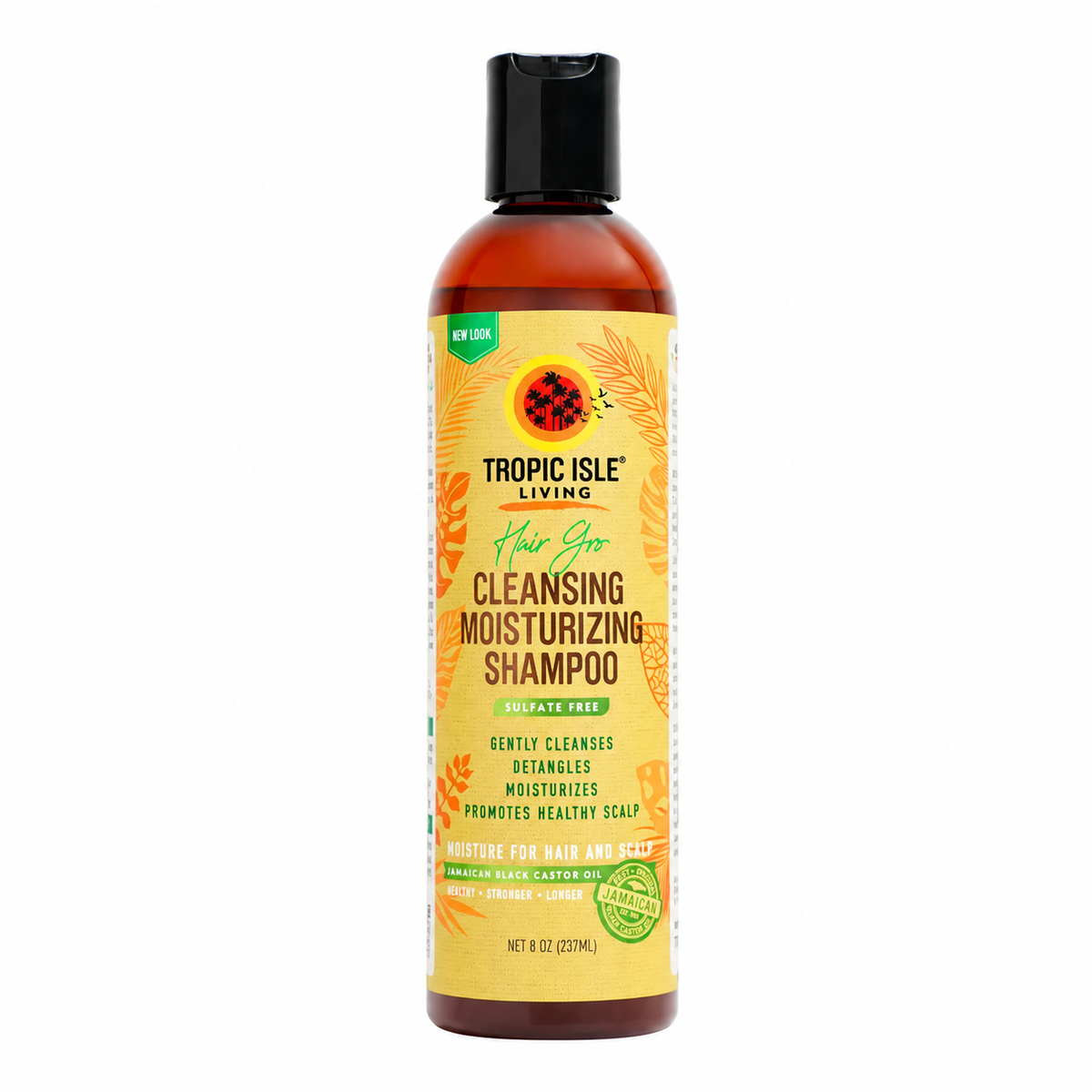 Tropic Isle Living Hair Gro Cleansing Moisturizing Shampoo 8oz with castor oil, rosemary oil, peppermint oil and vitamin E for clean moisturised hair