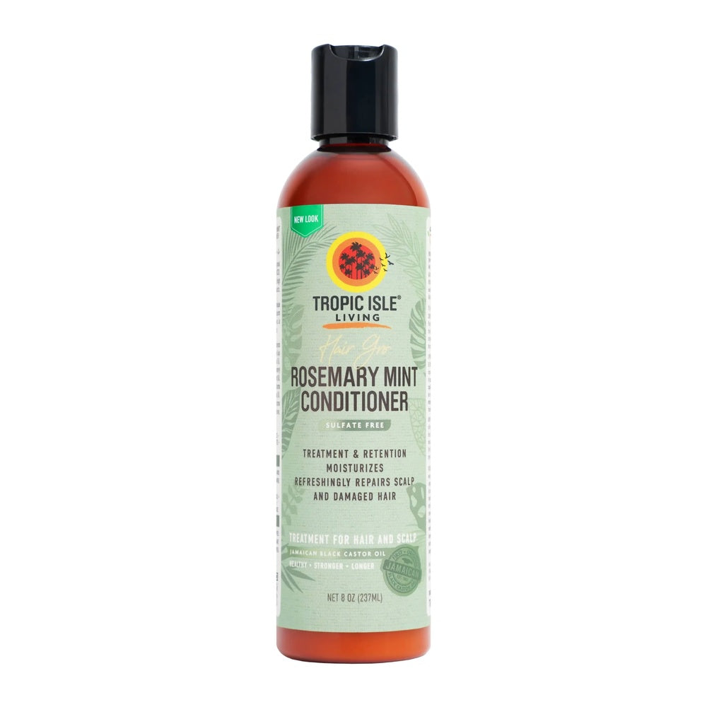 Tropic Isle Living Hair Gro Rosemary Mint Conditioner with castor oil, rosemary oil, peppermint oil and vitamin E for soft manageable hair