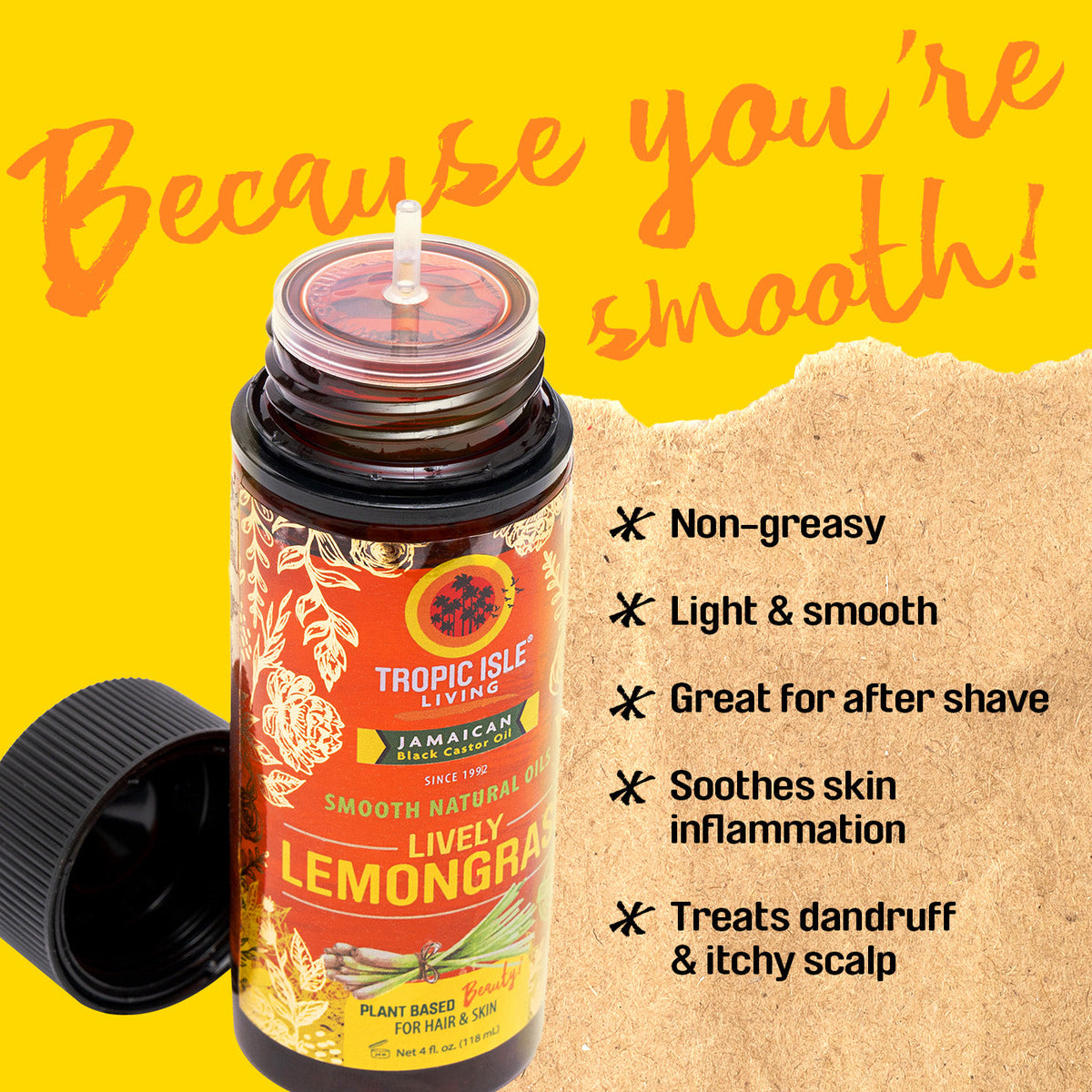 Tropic Isle Living Smooth Natural Oils Mighty Mango-Papaya 4oz