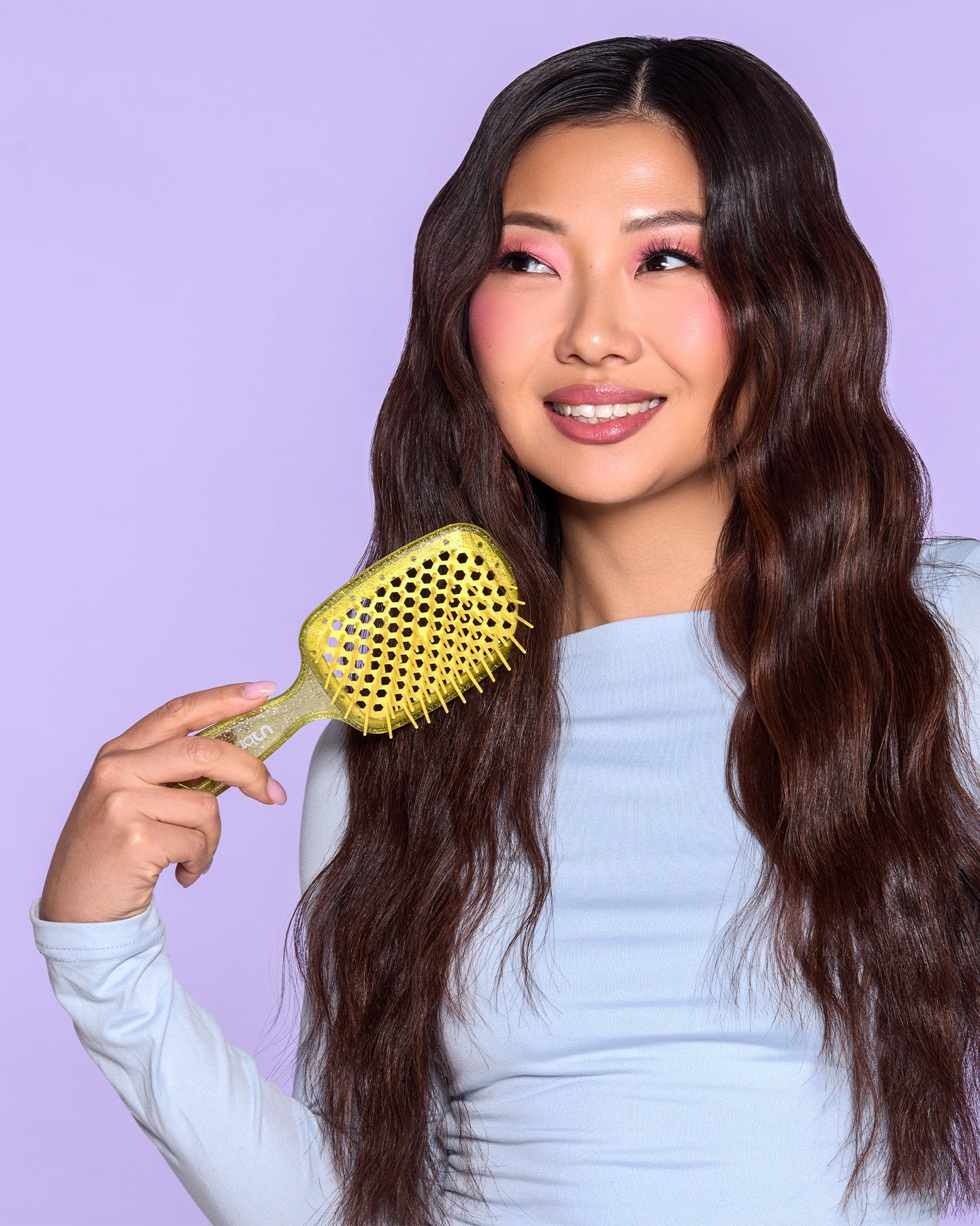 UNbrush Detangling Hair Brush Glitter - Amber