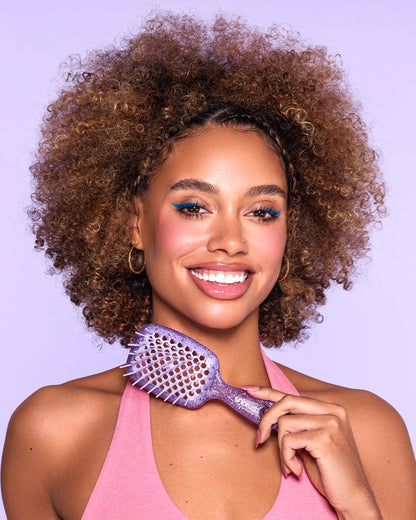 UNbrush Detangling Hair Brush Mini Glitter - Amethyst