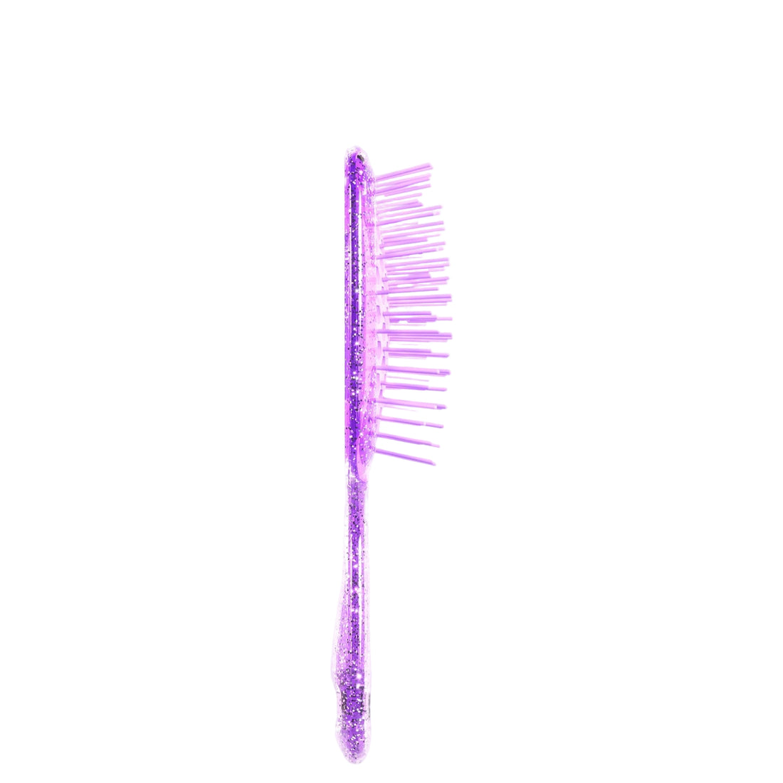 Purple hairbrush on a white background