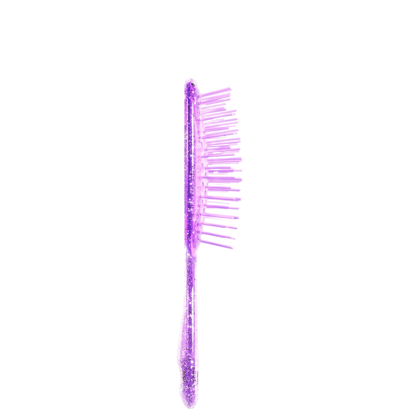 Purple hairbrush on a white background