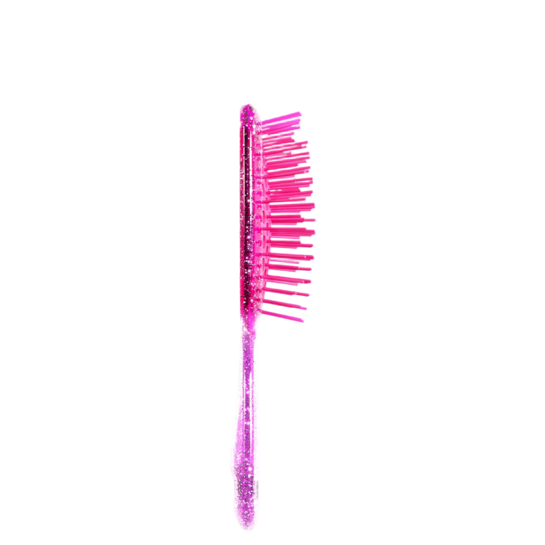Pink hairbrush on a white background