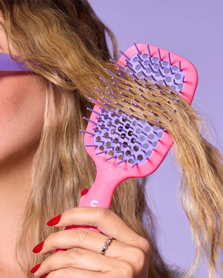 UNbrush Detangling Hair Brush Neon - Pink Burst