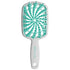 UNbrush Mint green and white hairbrush on a light gray background
