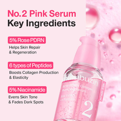 Numbuzin No.2 Rose PDRN Collagen Plumping Serum DUO Trial Kit