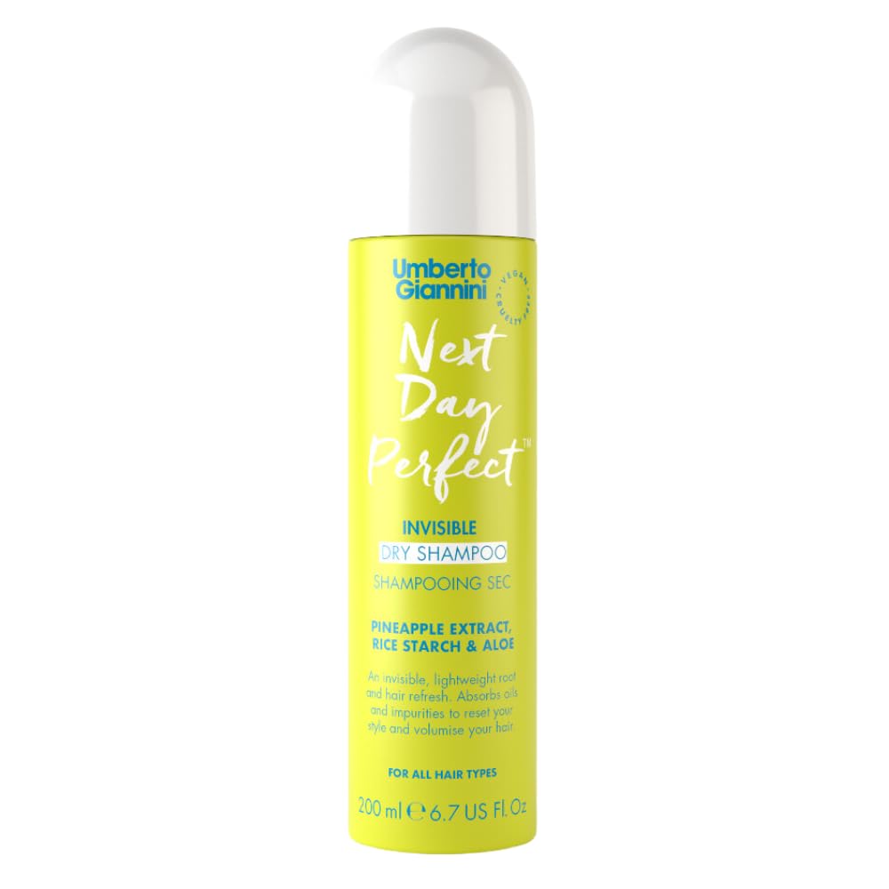 Umberto Giannini Next Day Perfect Invisible Dry Shampoo 200ml with pineapple extract, rice starch and aloe for oil absorption and instant hair refresh.
