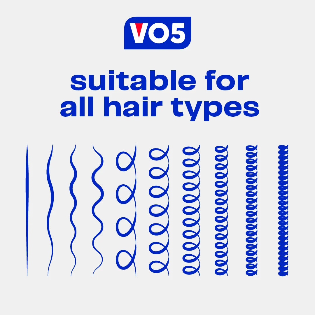 VO5 Invisible Extra Firm Hold Hairspray suitable for straight, wavy, curly and coily hair types