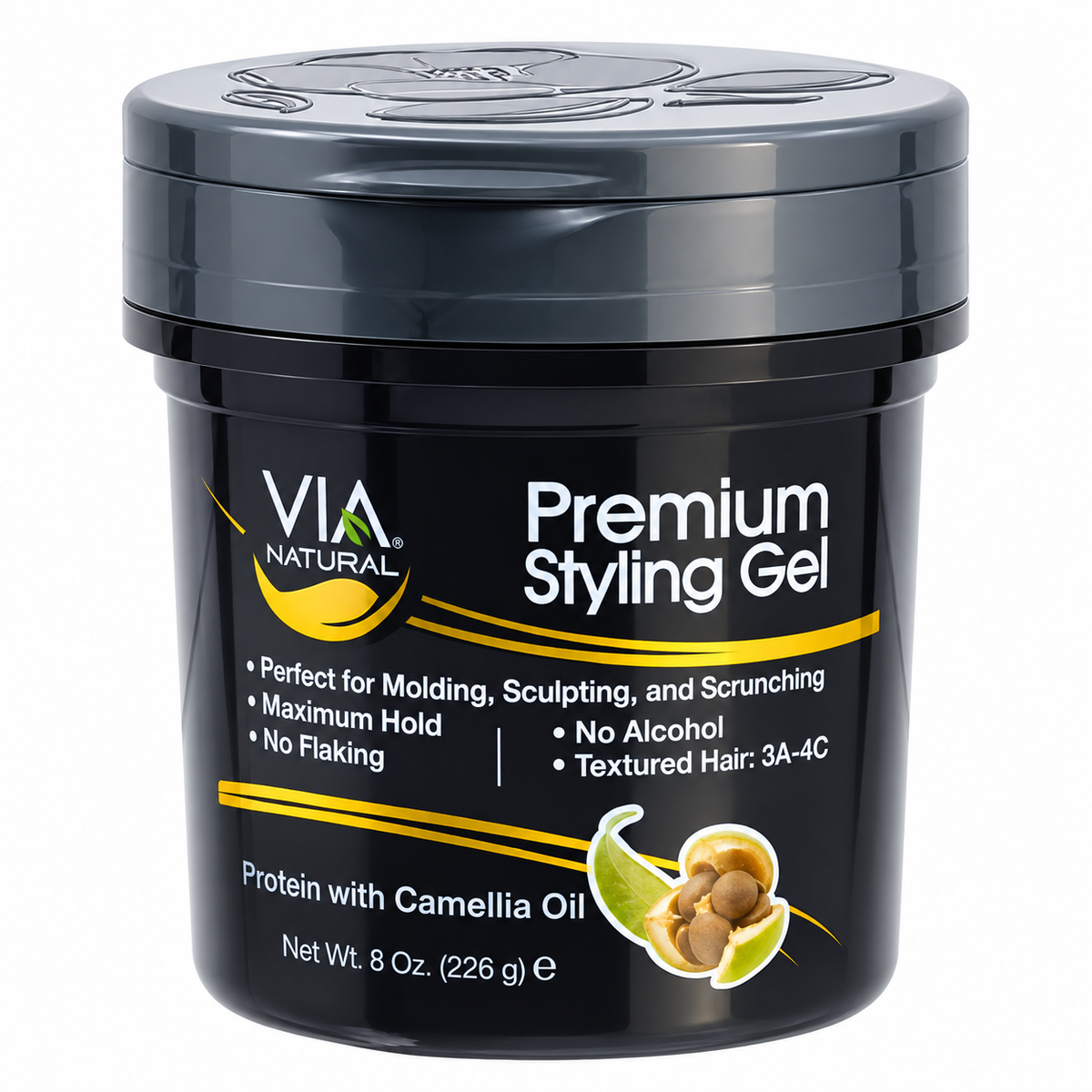 Via Natural Protein & Camellia Oil Styling Gel 8oz