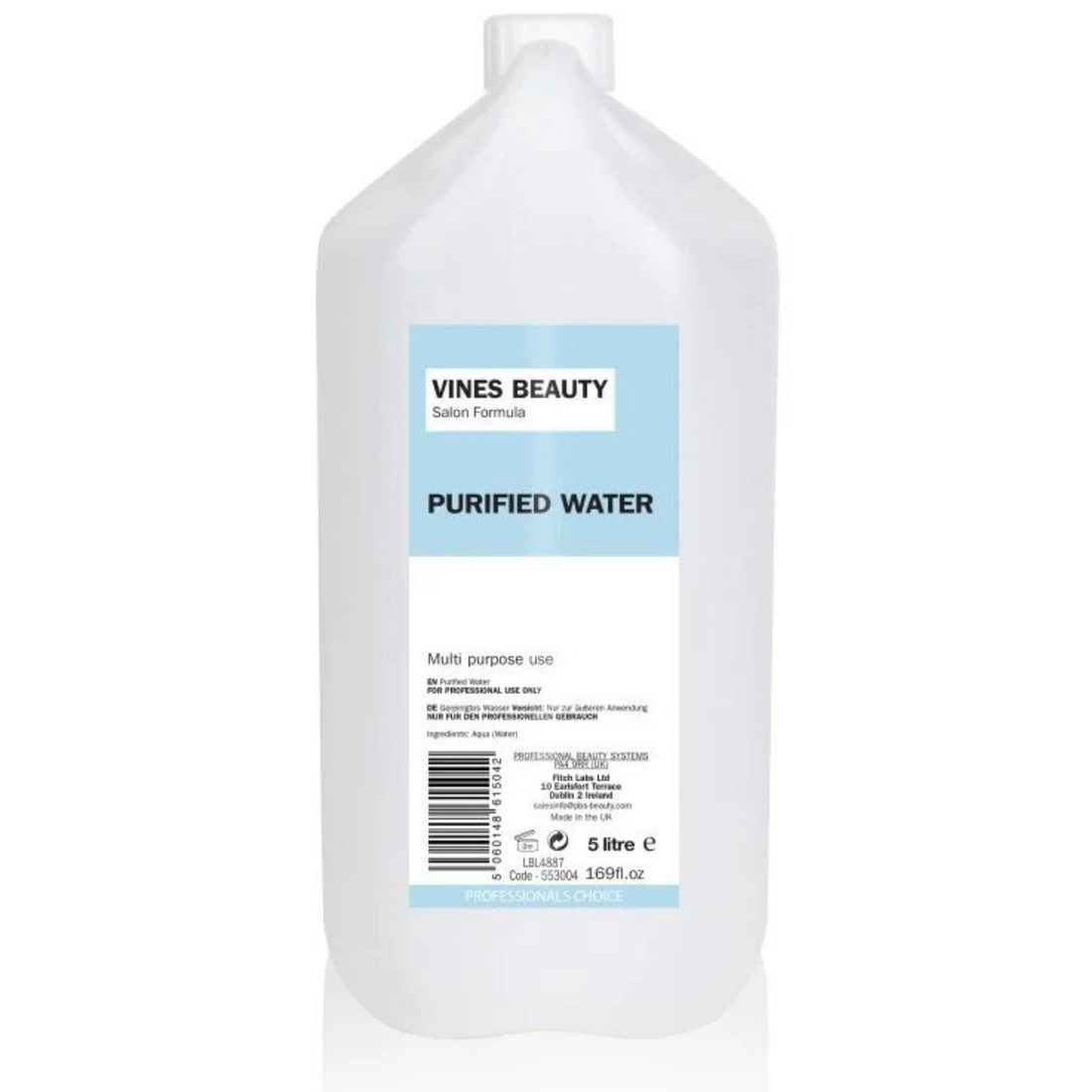 Vines Beauty Salon Formula Purified Water 5L