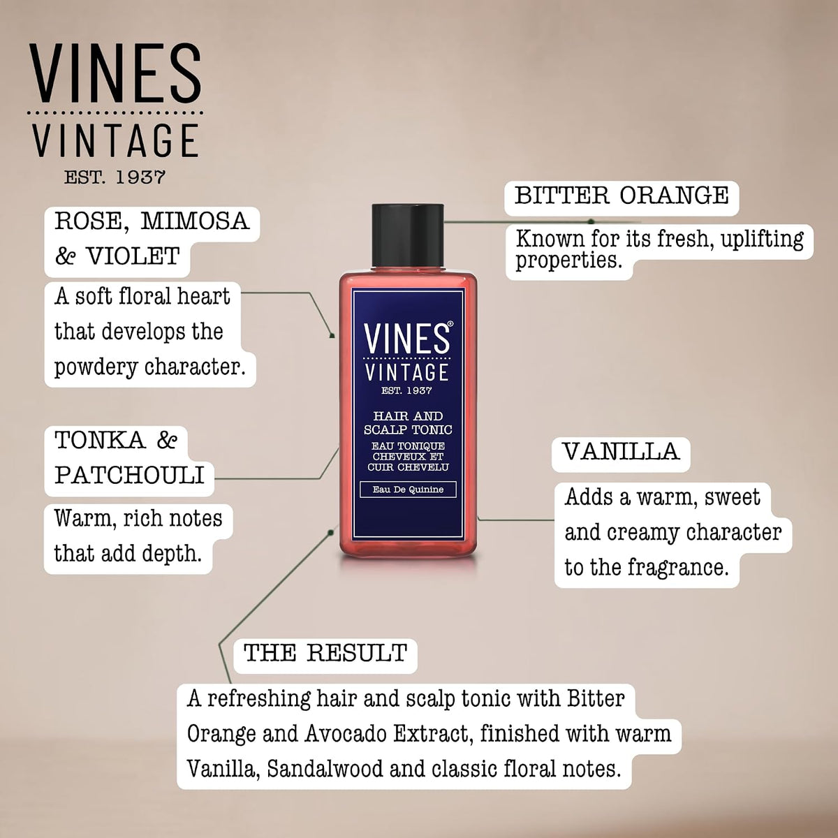 Vines Vintage Hair & Scalp Tonic Eau De Quinine 200ml