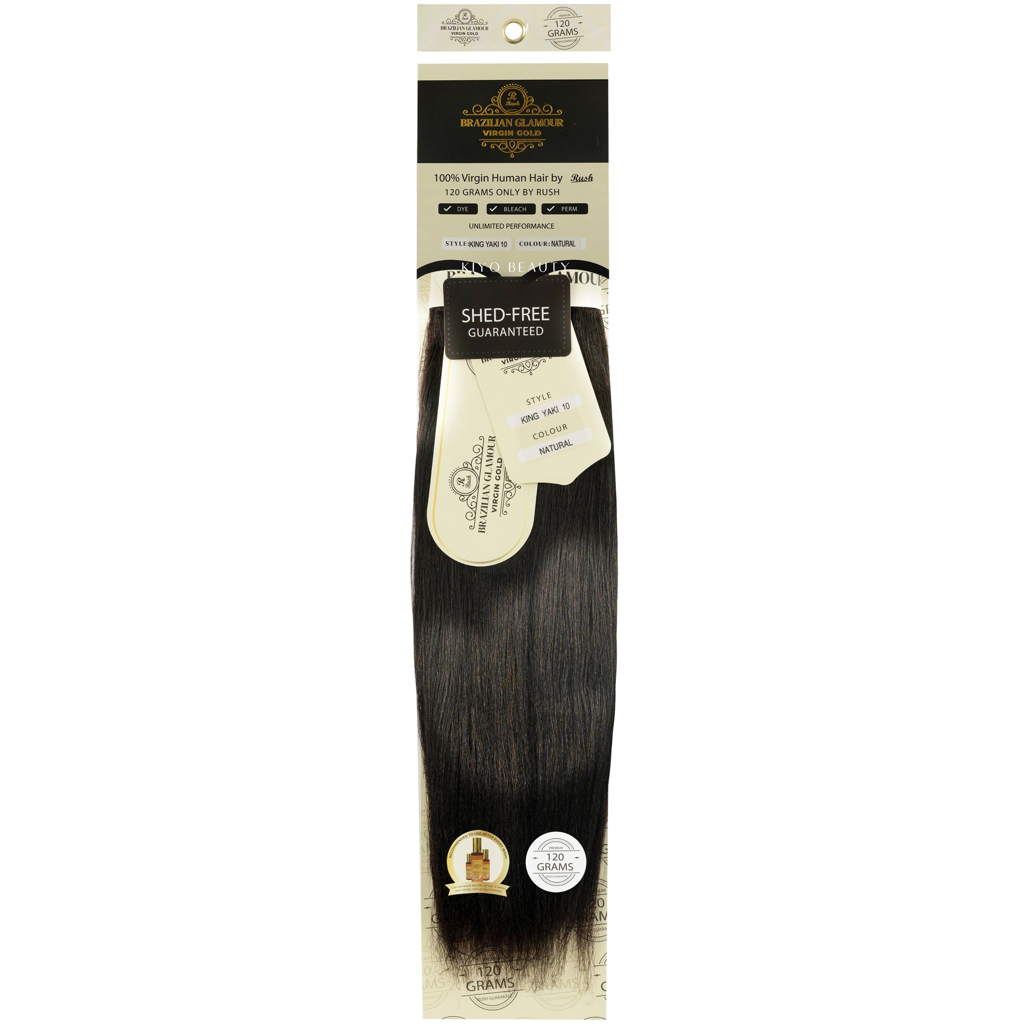 Rush 100% Human Hair Glamour Virgin King Yaki Weave Natural