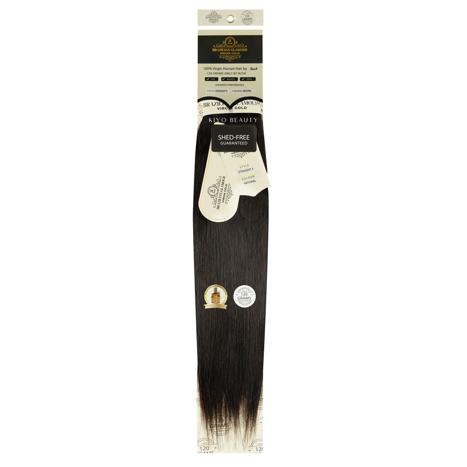 Rush 100% Human Hair Glamour Virgin Straight Weave Natural