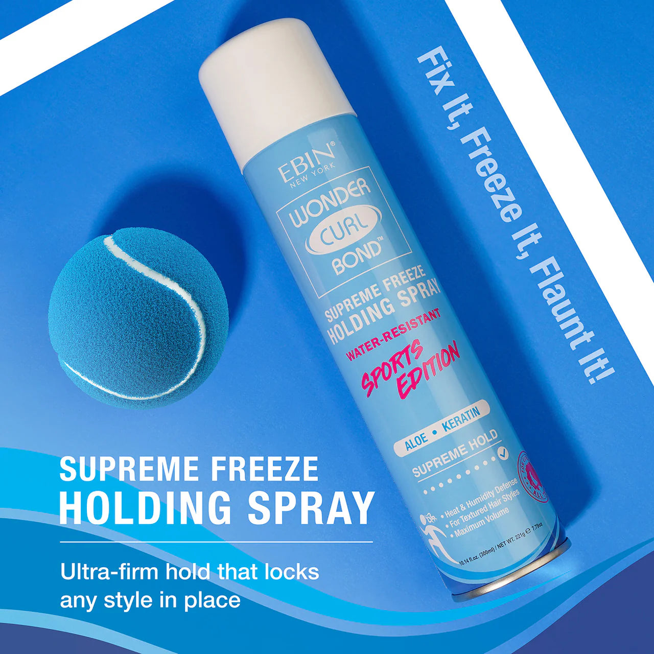 Ebin New York Wonder Curl Bond Supreme Freeze Holding Spray 300ml - UK SHIPPING ONLY