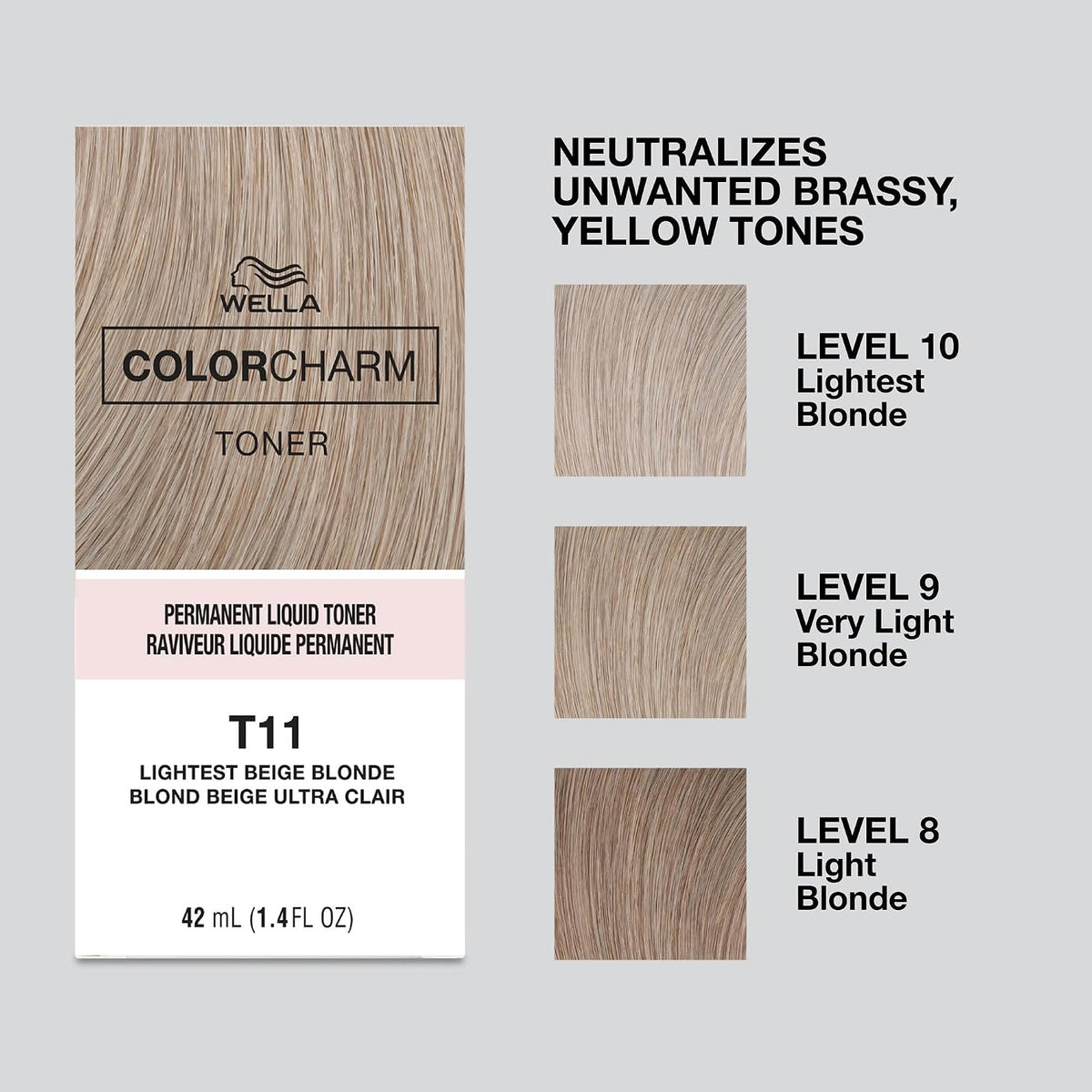 Wella Color Charm Permanent Liquid Toner 42ml T11 Lightest Beige Blonde