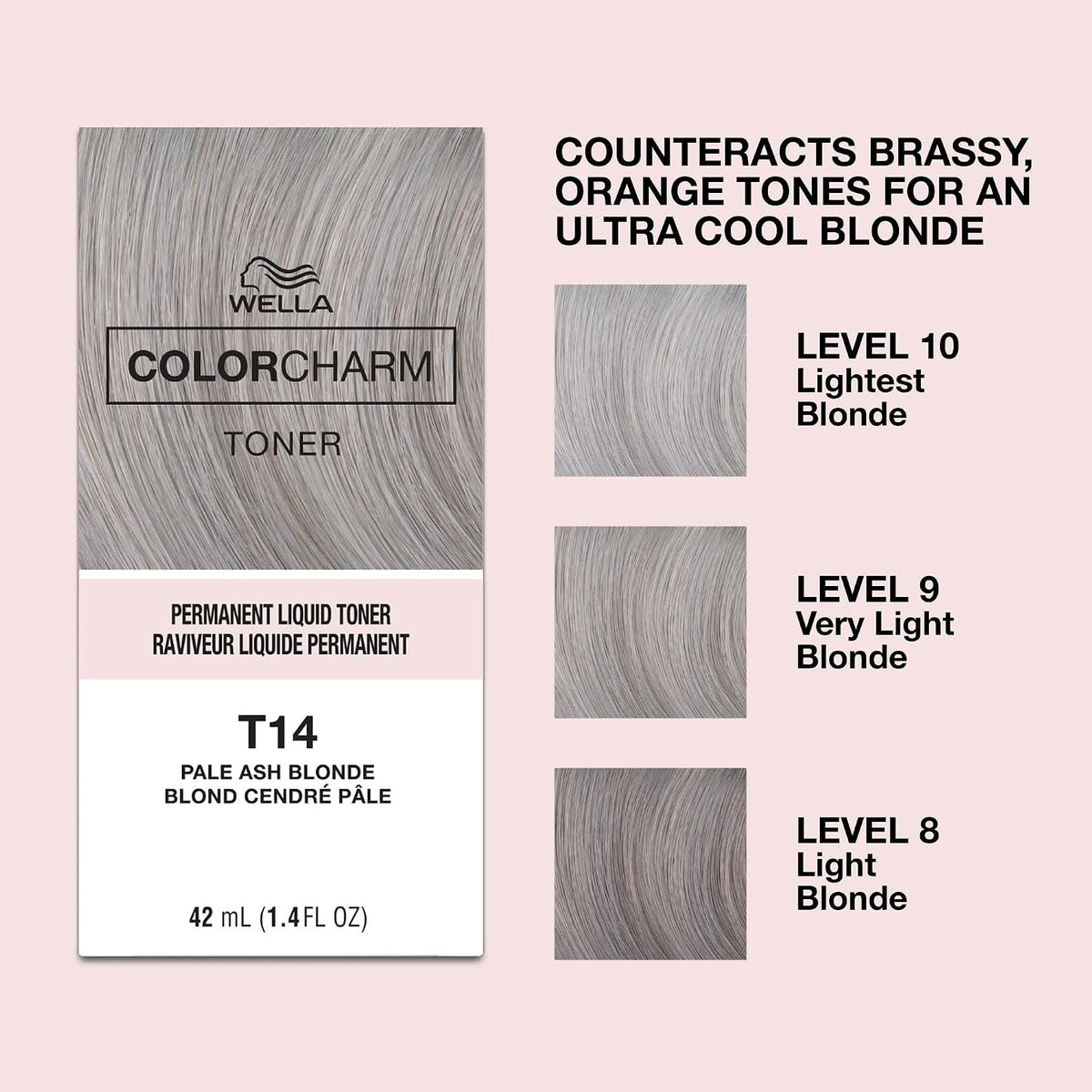 Wella Color Charm Permanent Liquid Toner 42ml T14 Pale Ash Blonde
