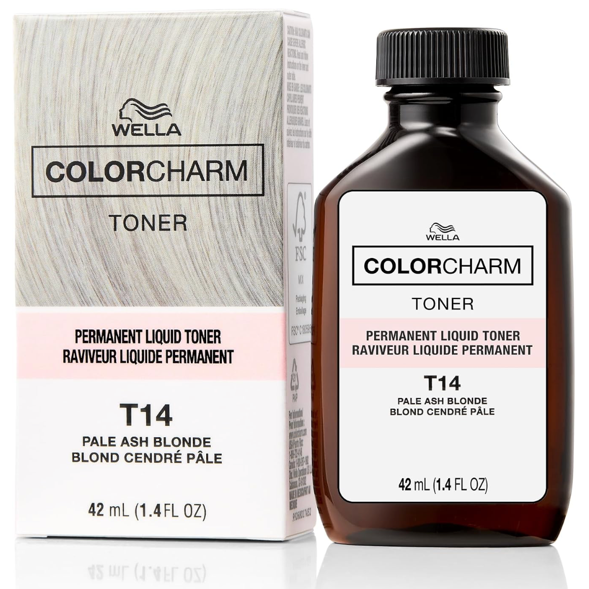Wella Color Charm Permanent Liquid Toner 42ml T14 Pale Ash Blonde