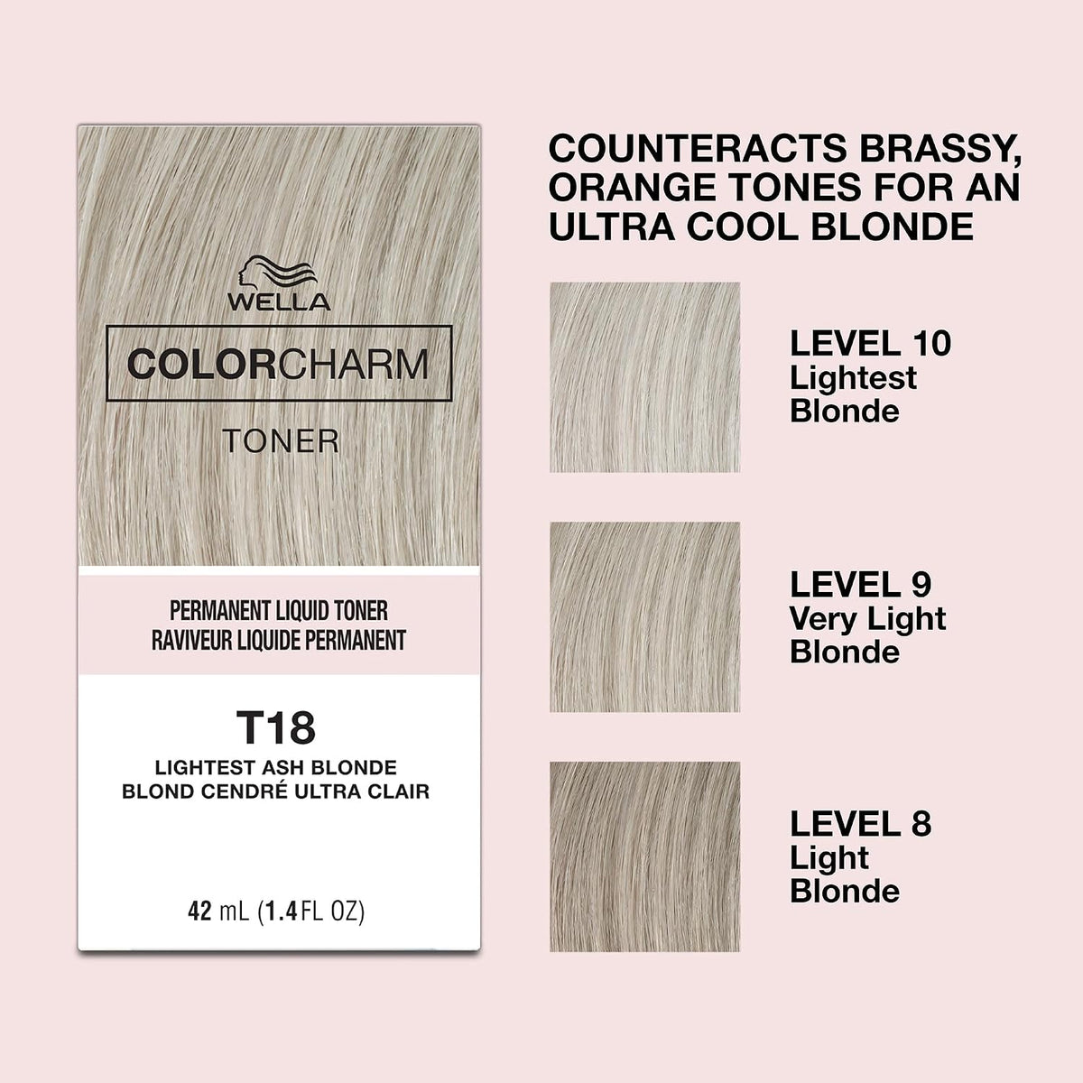 Wella Color Charm Permanent Liquid Toner 42ml T18 Lightest Ash Blonde