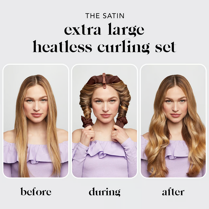 Kitsch XL Satin Heatless Hair Curler - Chocolate