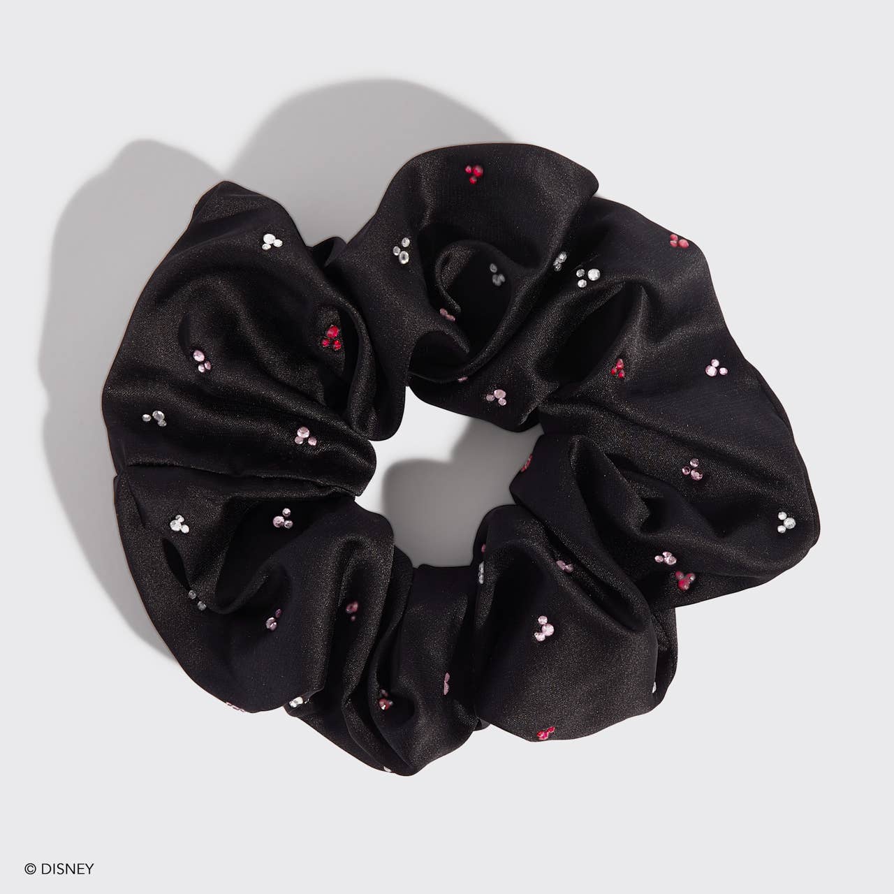 Kitsch &amp; Mickey and Minnie Recycled Fabric Scrunchie - Black