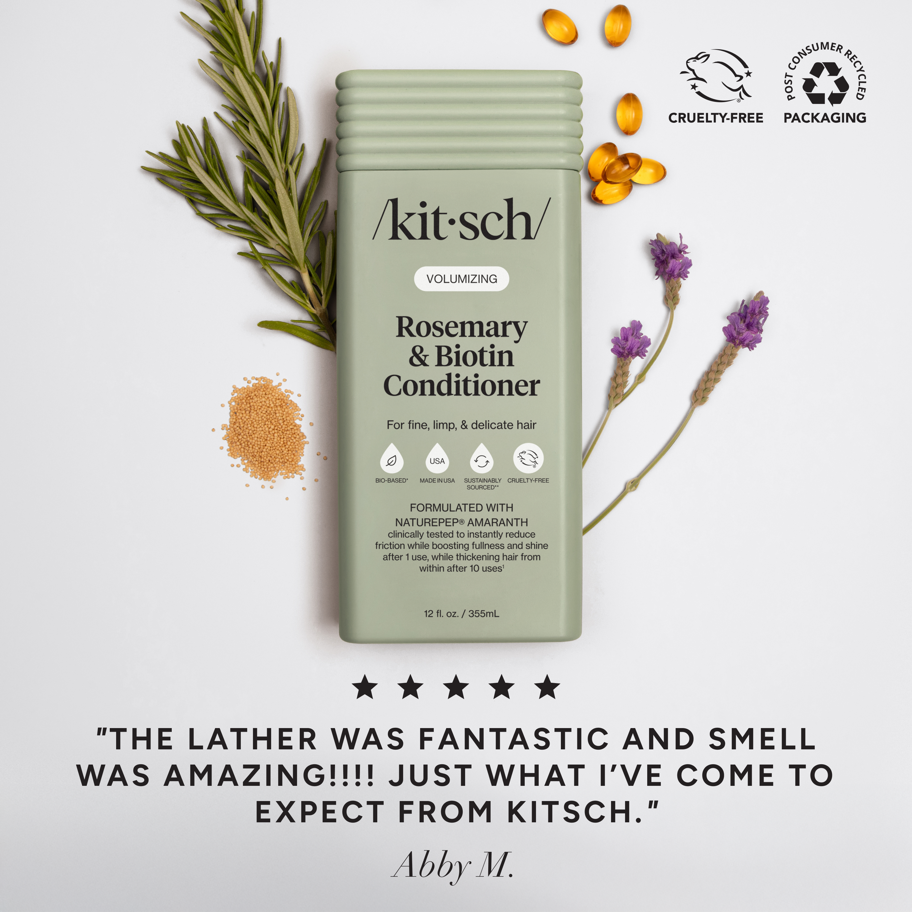 Kitsch Volumizing Rosemary & Biotin Bottle Conditioner 12oz
