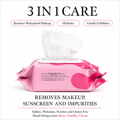Absolute New York Makeup Remover Micellar Oil Cleansing Wipes