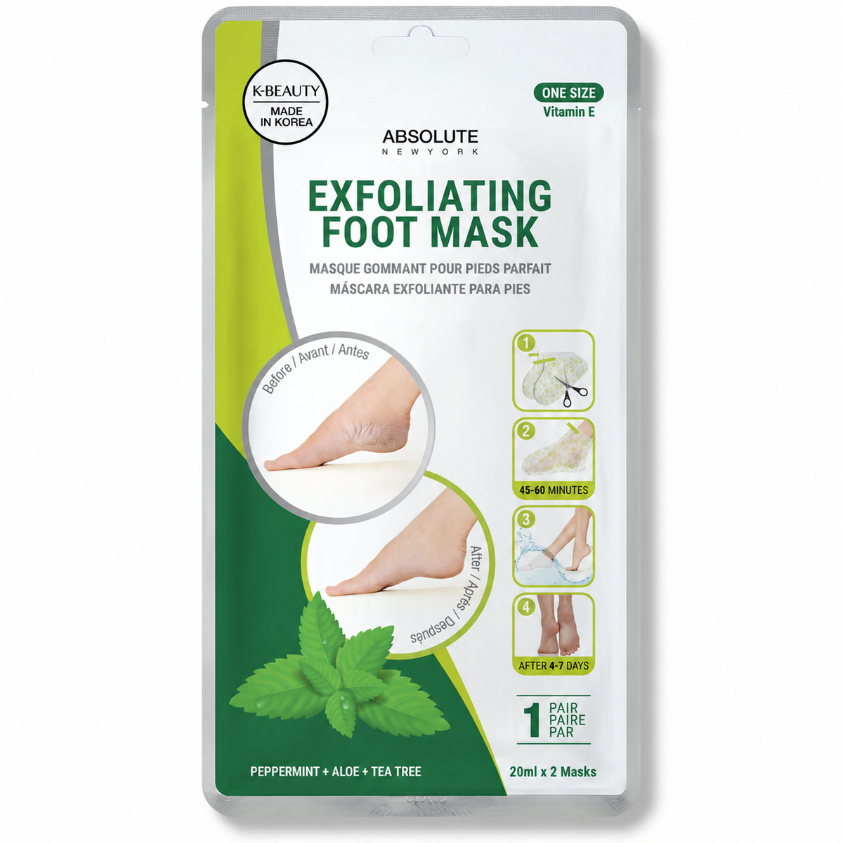 Absolute New York Exfoliating Foot Mask 1 Pair