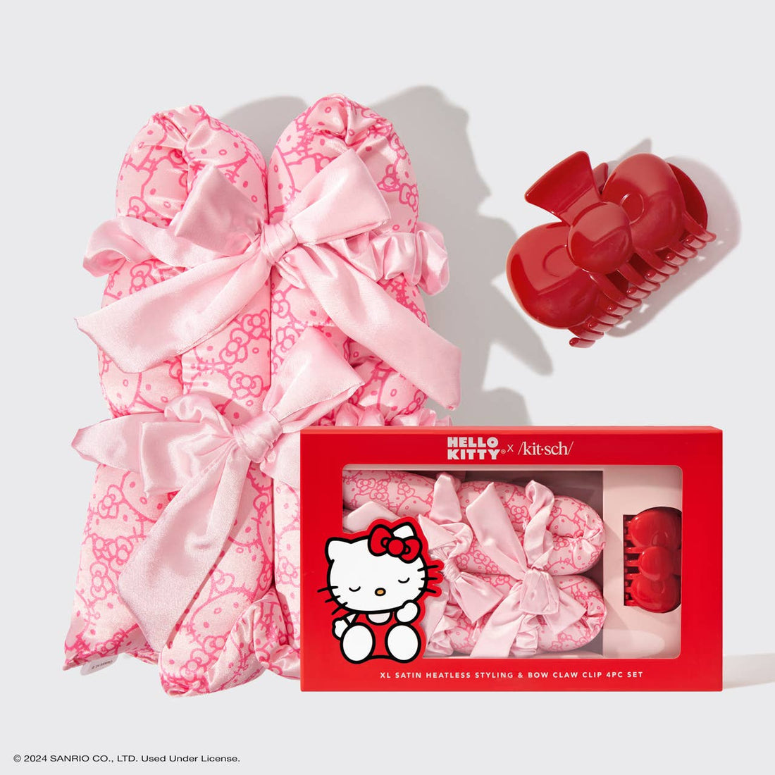 Kitsch x Hello Kitty XL Satin Heatless Styling &amp; Bow 4pc Set