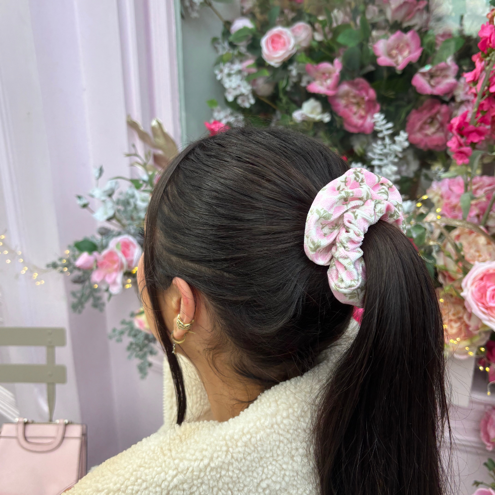 Coconut Lane Buy Me Roses Baby Pink Scrunchie