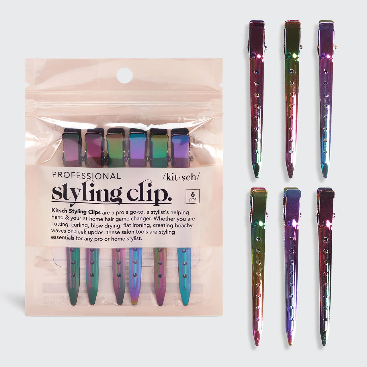 Kitsch Styling Hair Clips 6pc