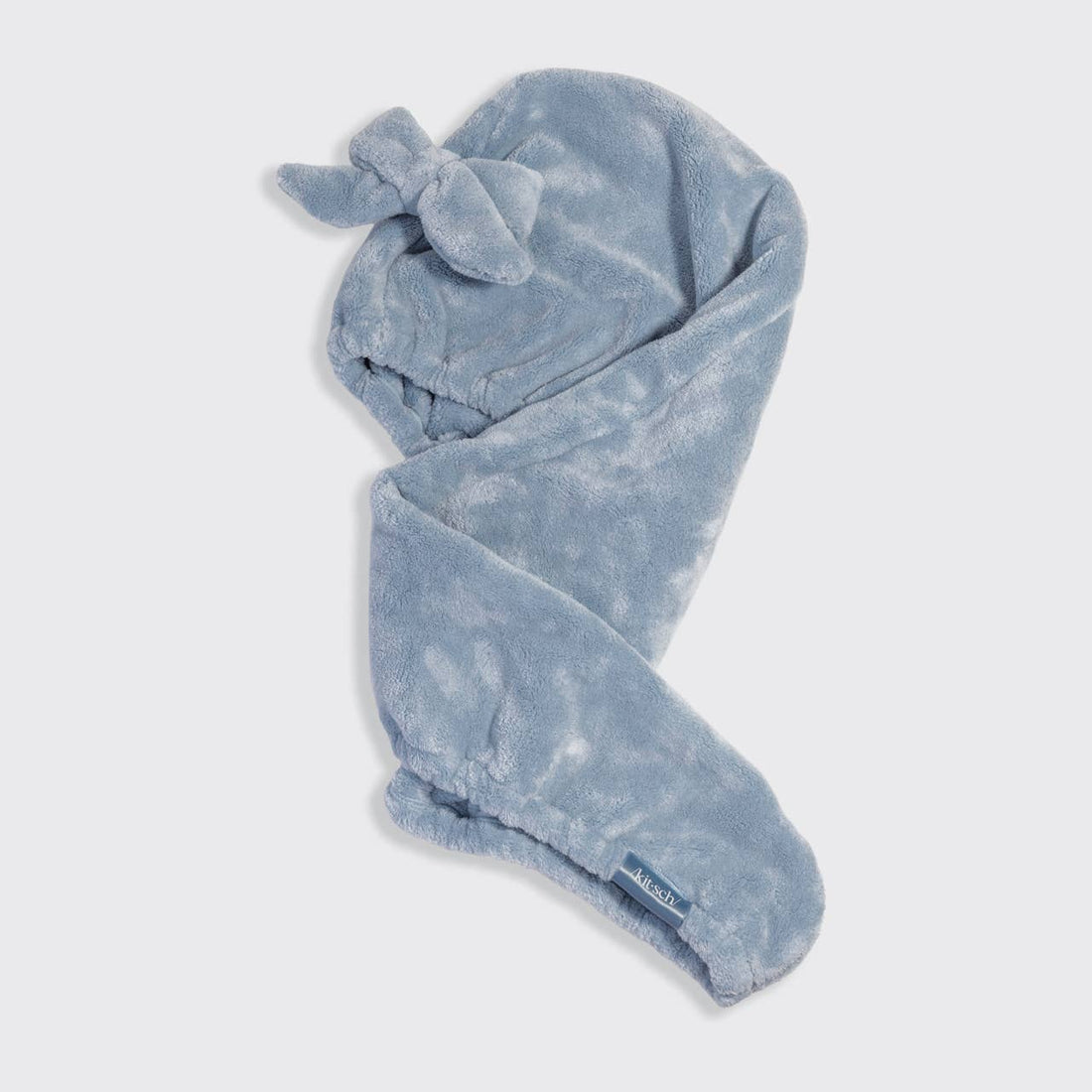 Kitsch Plush Microfiber Hair Towel Turban with Bow - Coastal Blue