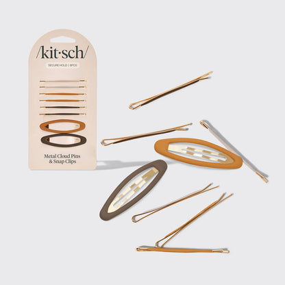 Kitsch Metal Cloud Pins &amp; Snap Clips 8pc Set - Sedona