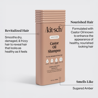 Kitsch Smoothing Castor Oil Shampoo &amp; Conditioner Bottle Duo - 2pc