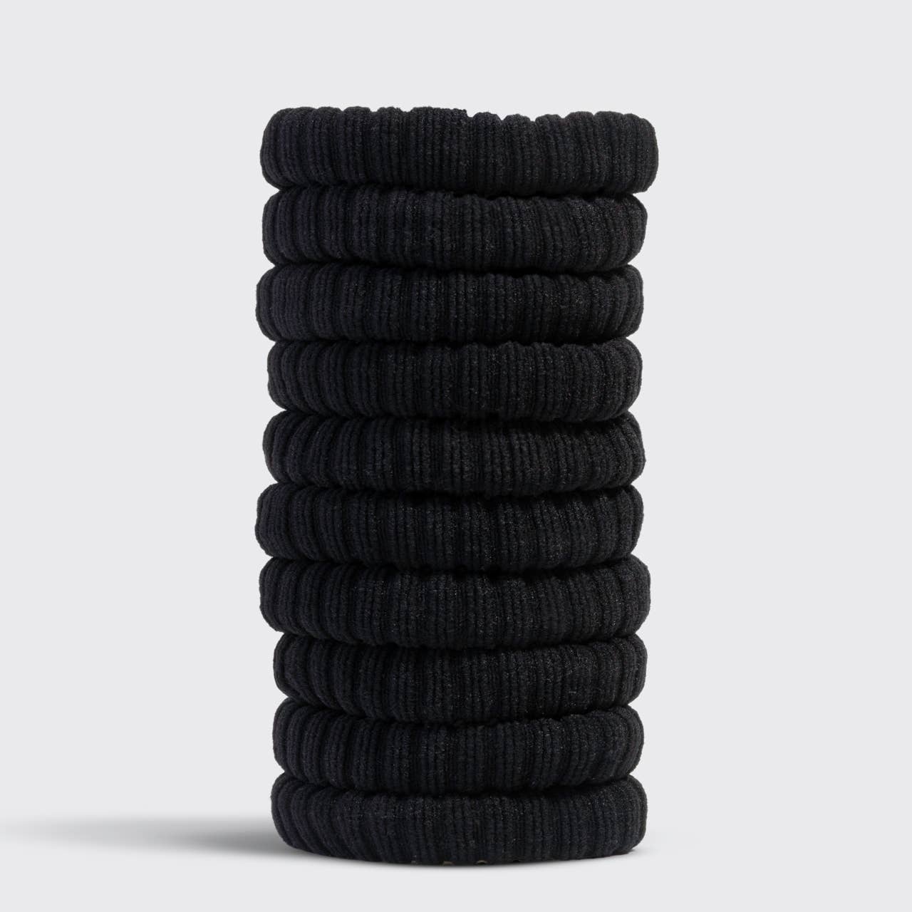 Kitsch Ribbed Hair Elastics 10pc Set - Black