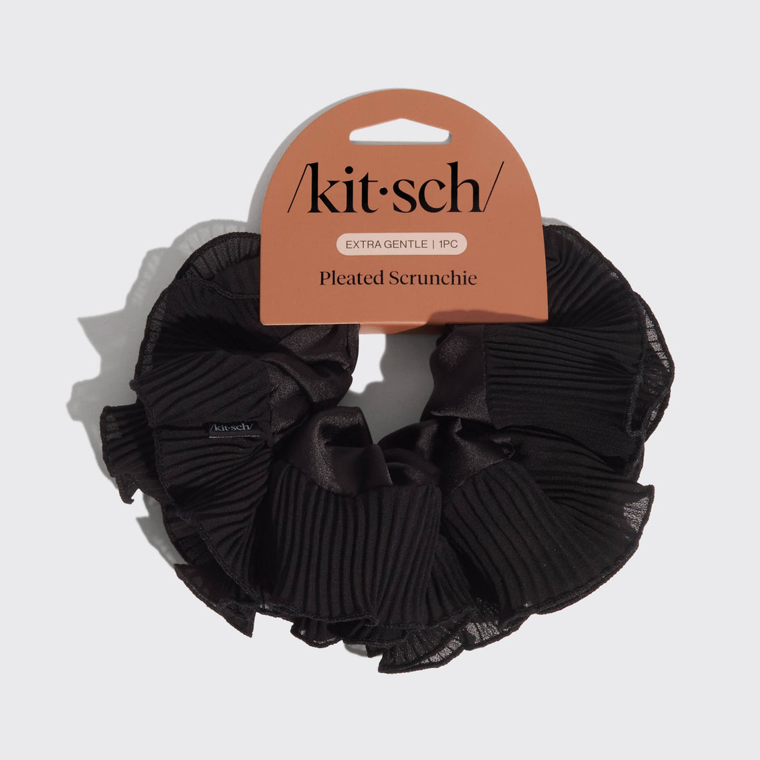 Kitsch Pleated Scrunchie - Halloween Black