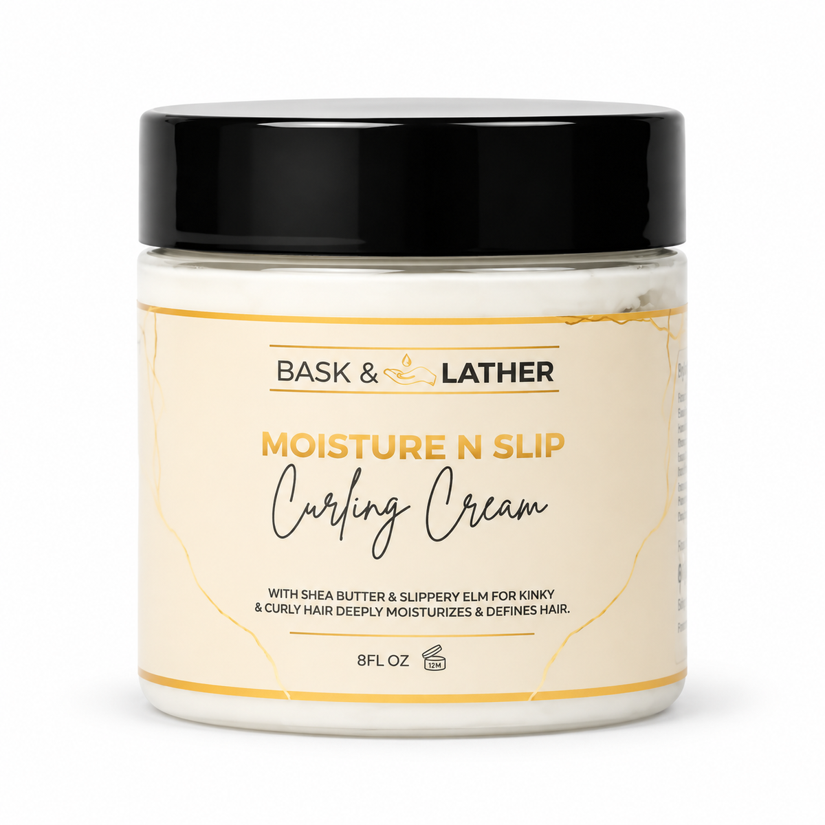Bask & Lather Moisture N Slip Curling Cream 8oz