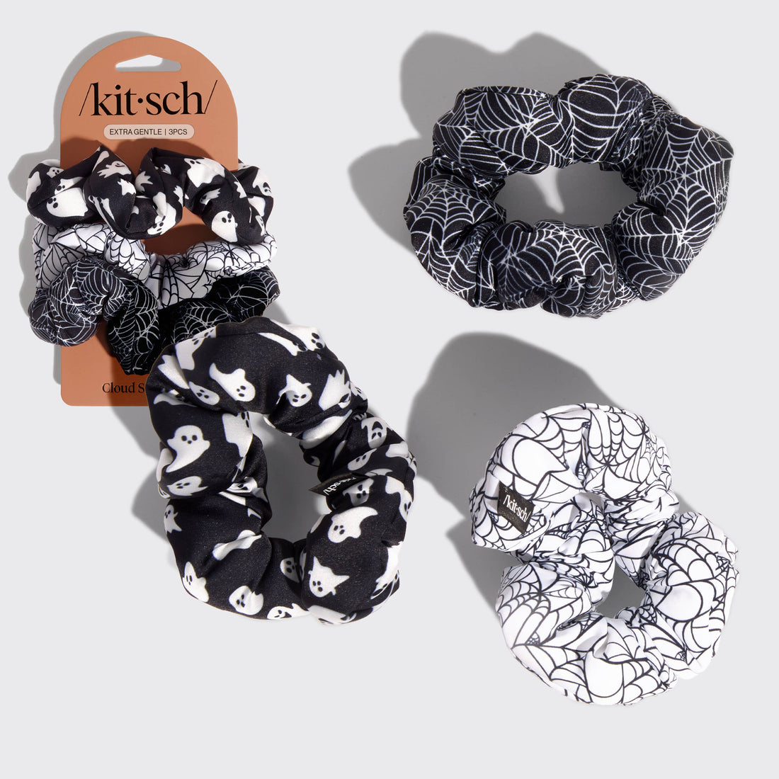 Kitsch Cloud Scrunchies 3pc Set - Spiderweb