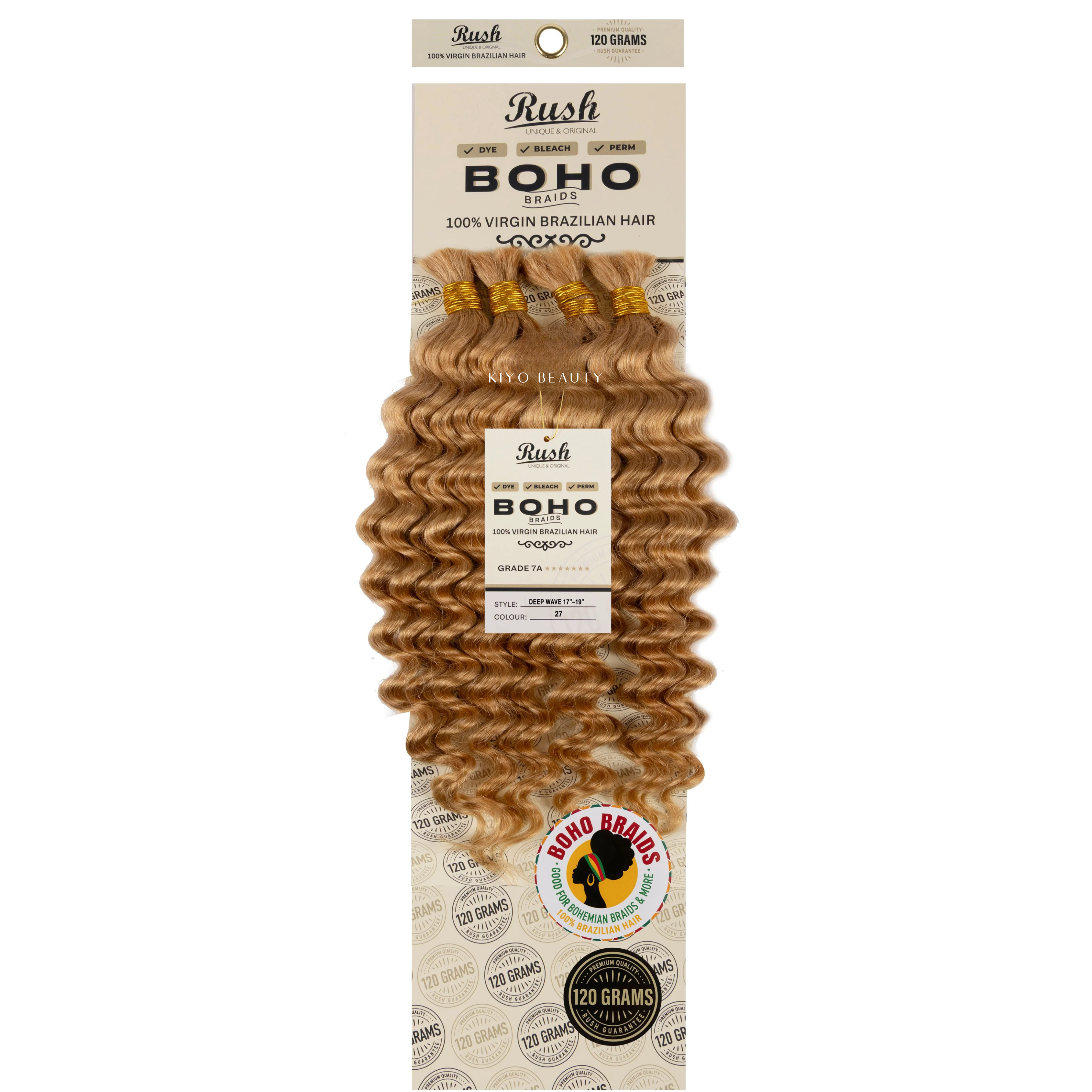 Rush 100% Virgin Brazilian Boho Braids Deep Wave Bulk 17-19"