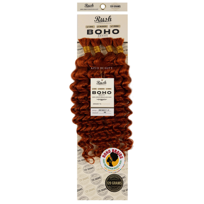 Rush 100% Virgin Brazilian Boho Braids Deep Wave Bulk 17-19"