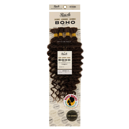 Rush 100% Virgin Brazilian Boho Braids Deep Wave Bulk 17-19"