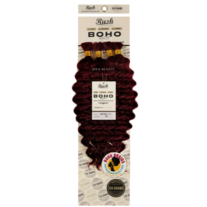 Rush 100% Virgin Brazilian Boho Braids Deep Wave Bulk 17-19"