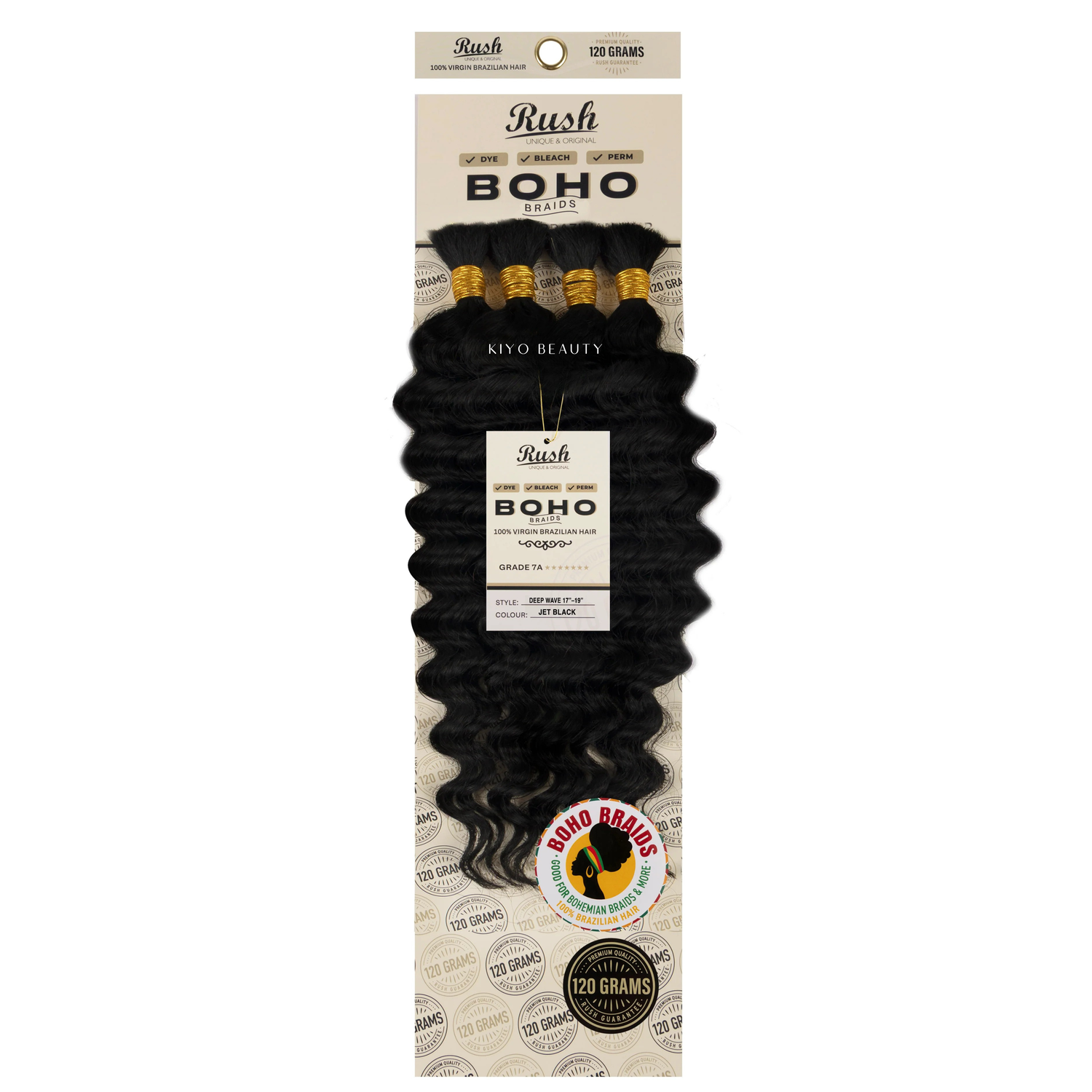 Rush 100% Virgin Brazilian Boho Braids Deep Wave Bulk 17-19"
