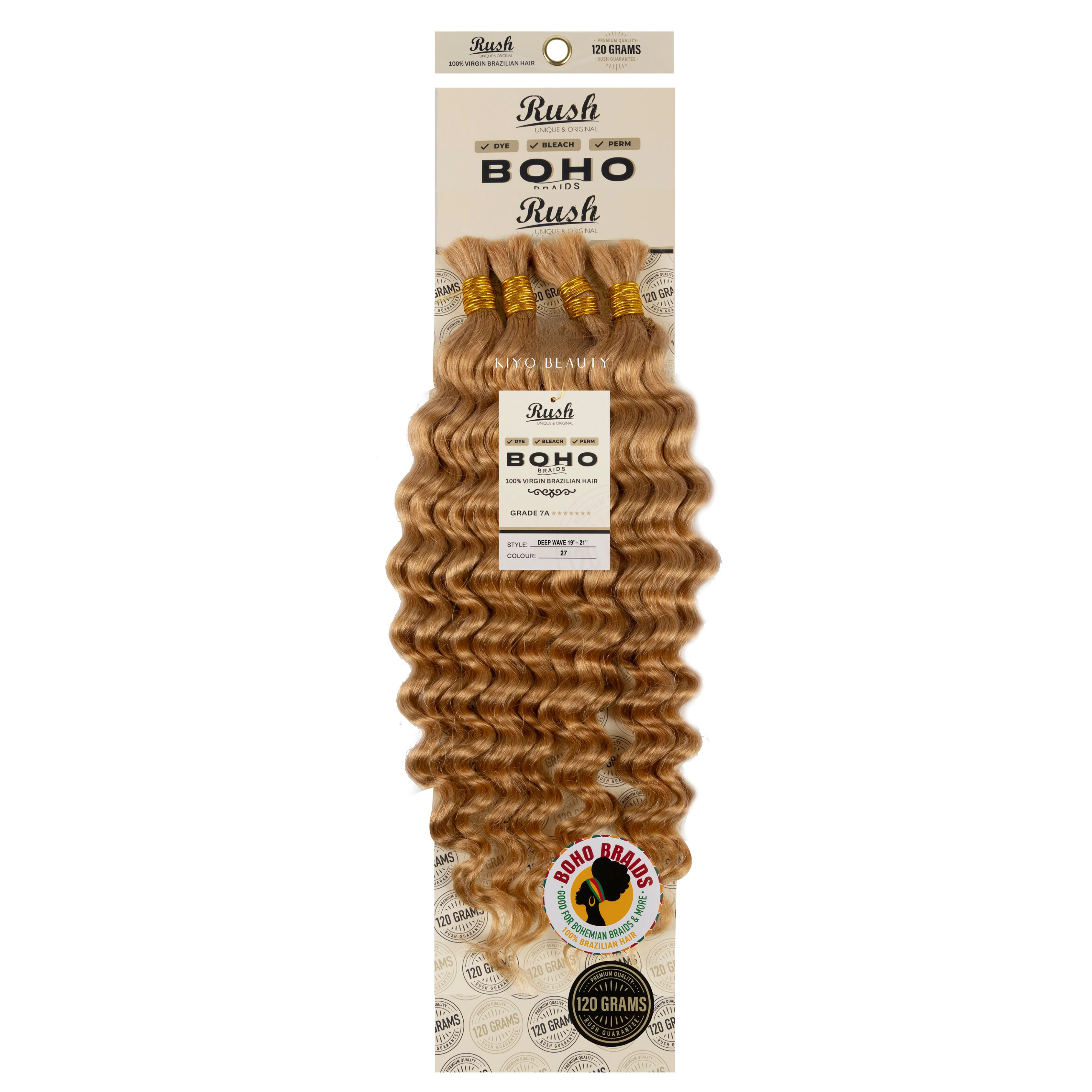 Rush 100% Virgin Brazilian Boho Braids Deep Wave Bulk 19-21"