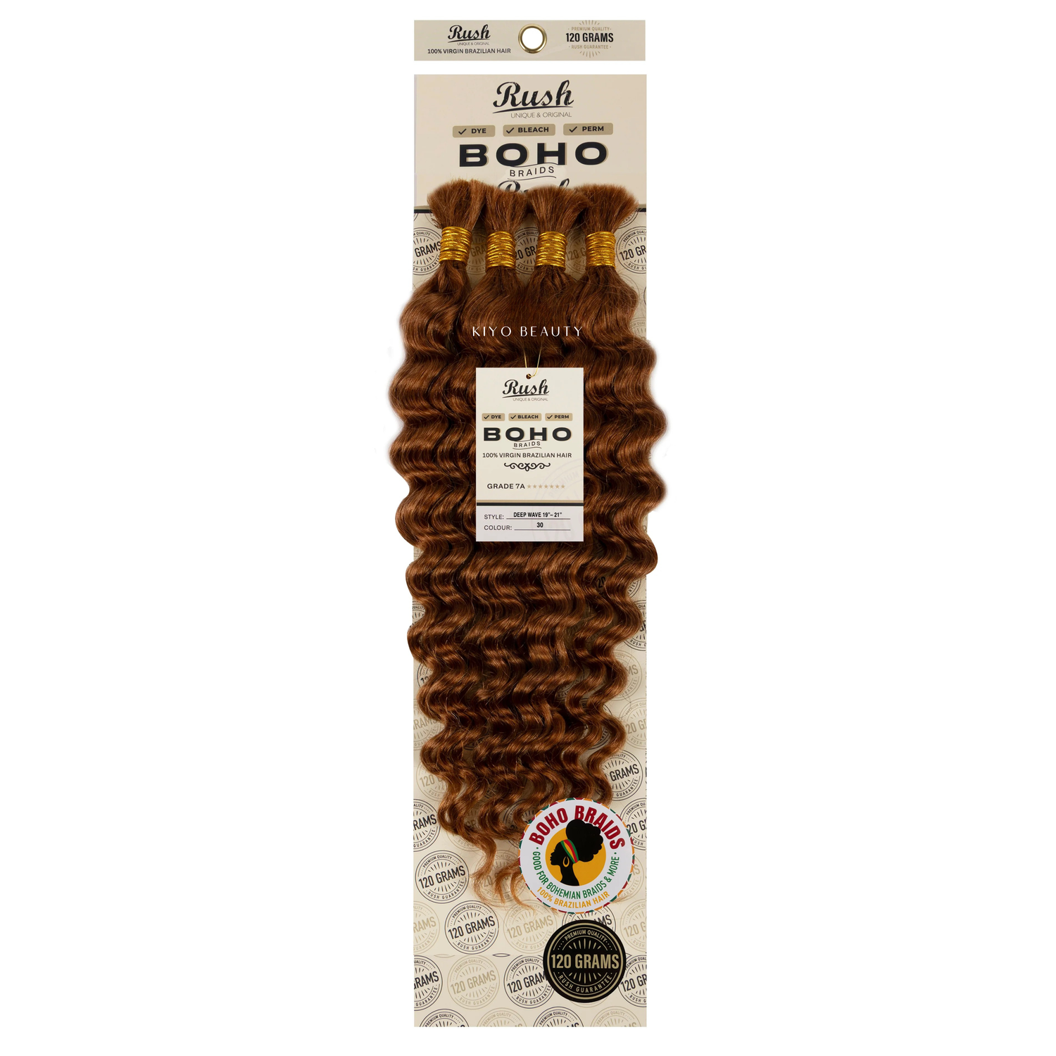 Rush 100% Virgin Brazilian Boho Braids Deep Wave Bulk 19"-21"