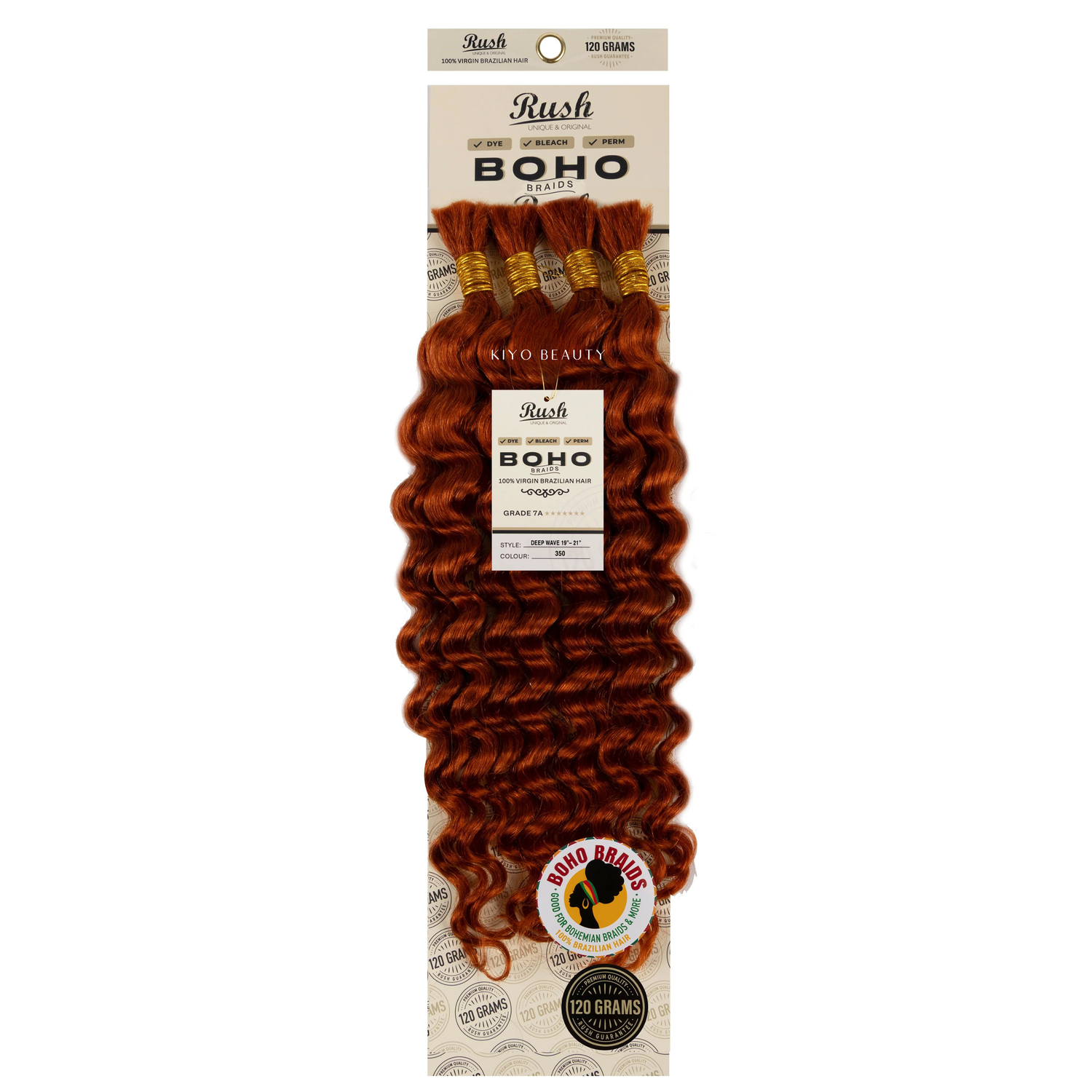 Rush 100% Virgin Brazilian Boho Braids Deep Wave Bulk 19"-21"