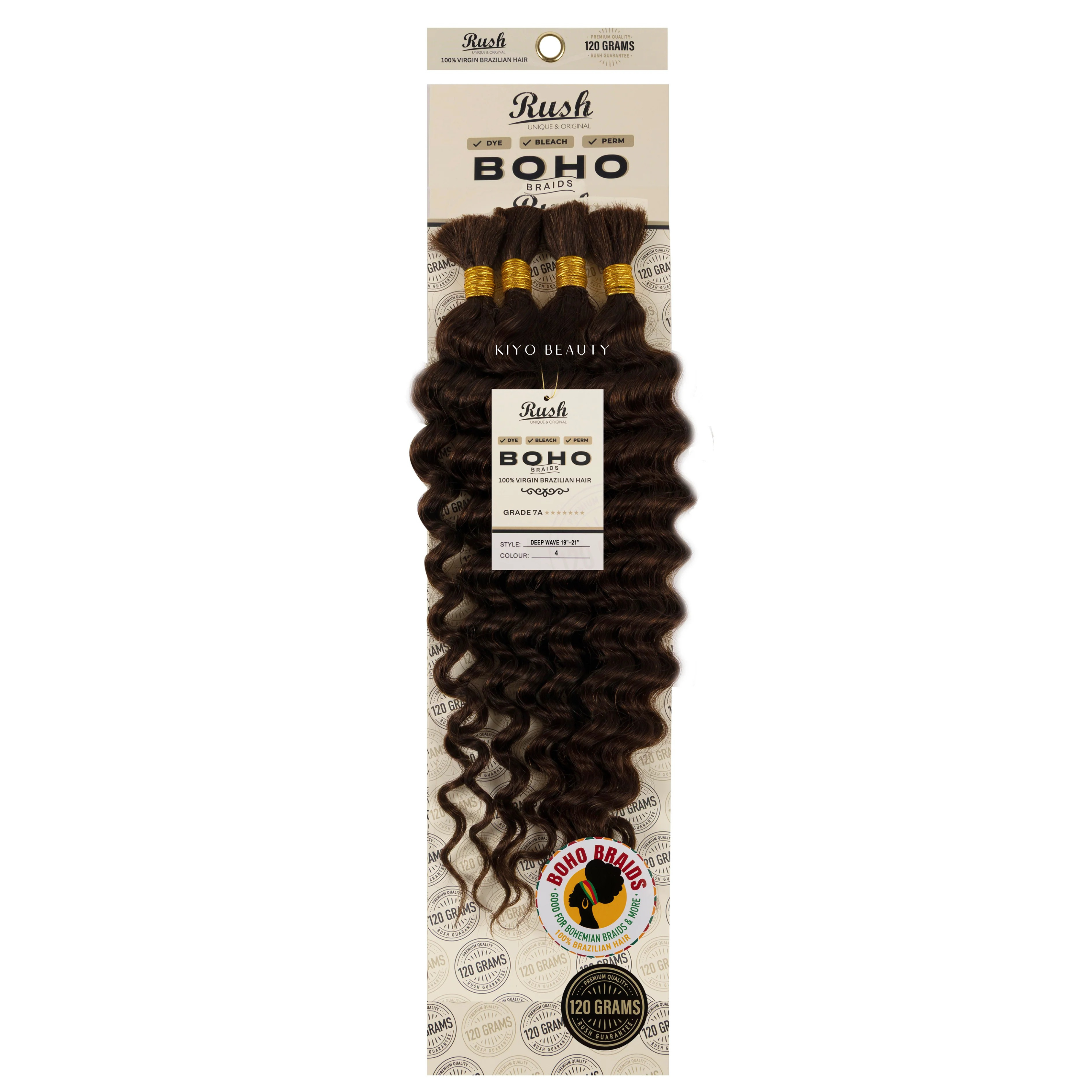 Rush 100% Virgin Brazilian Boho Braids Deep Wave Bulk 19-21"