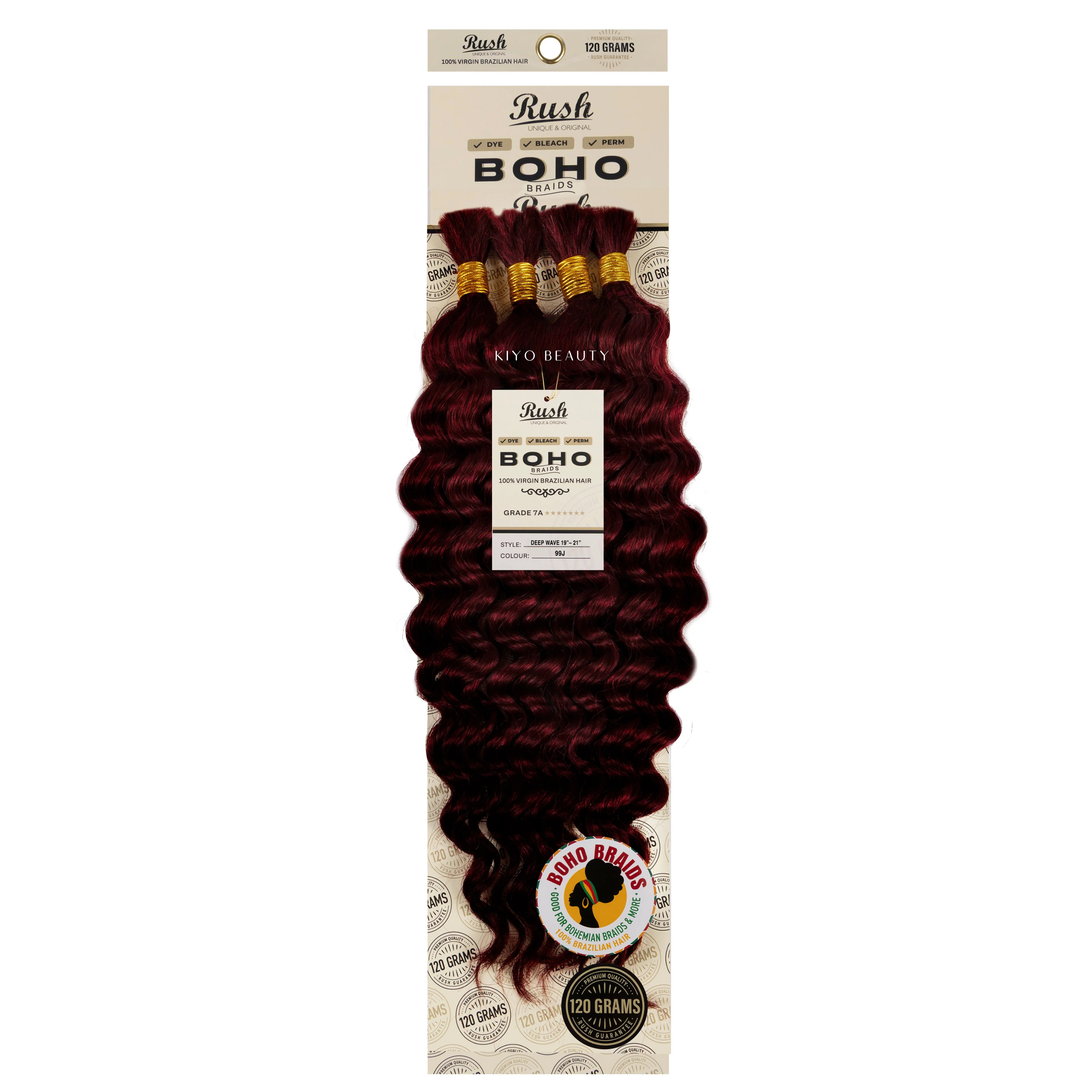 Rush 100% Virgin Brazilian Boho Braids Deep Wave Bulk 19-21"